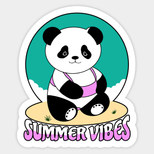 Summer Vibes Panda Sticker